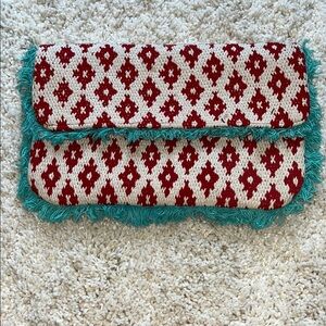 ROBERTA ROLLER RABBIT Stylish Red and Teal Clutch/Cross Body